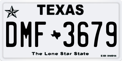 TX license plate DMF3679
