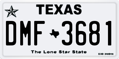 TX license plate DMF3681