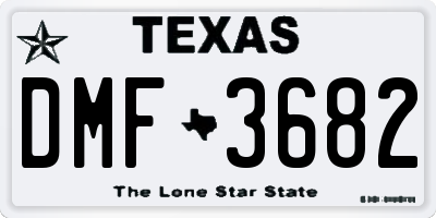 TX license plate DMF3682