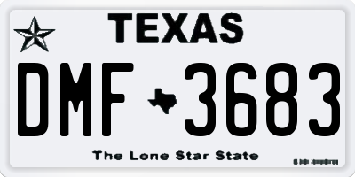 TX license plate DMF3683