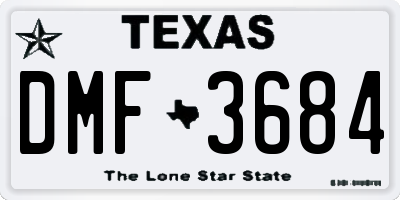 TX license plate DMF3684