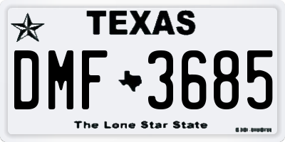 TX license plate DMF3685