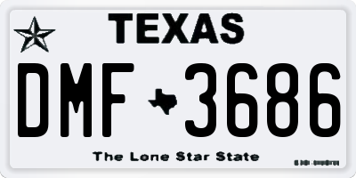 TX license plate DMF3686