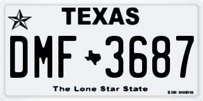 TX license plate DMF3687