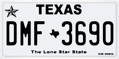 TX license plate DMF3690