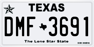TX license plate DMF3691