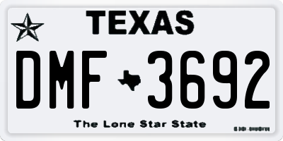 TX license plate DMF3692