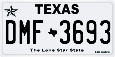 TX license plate DMF3693