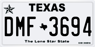 TX license plate DMF3694