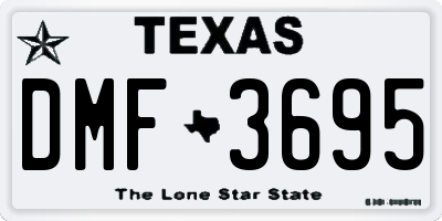 TX license plate DMF3695