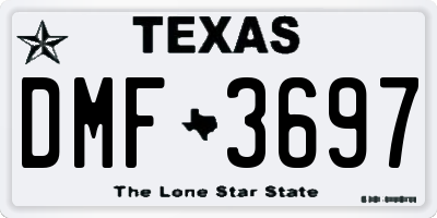 TX license plate DMF3697