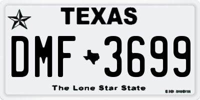 TX license plate DMF3699