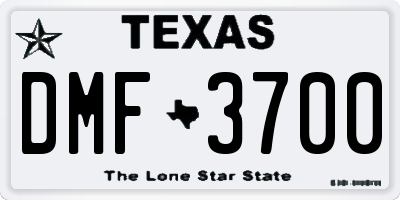 TX license plate DMF3700