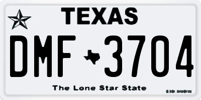 TX license plate DMF3704