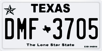 TX license plate DMF3705