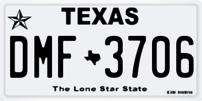 TX license plate DMF3706