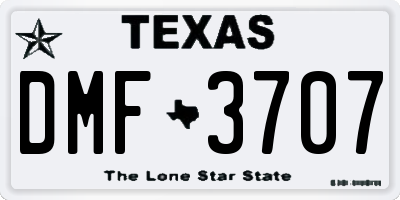 TX license plate DMF3707
