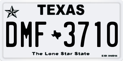 TX license plate DMF3710