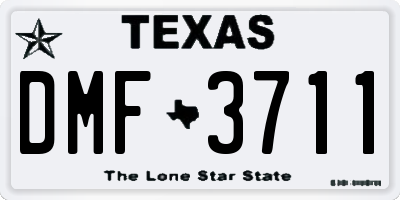 TX license plate DMF3711