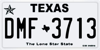 TX license plate DMF3713