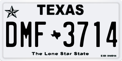 TX license plate DMF3714