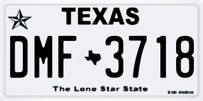 TX license plate DMF3718