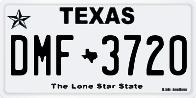 TX license plate DMF3720