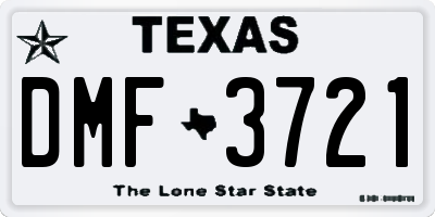 TX license plate DMF3721