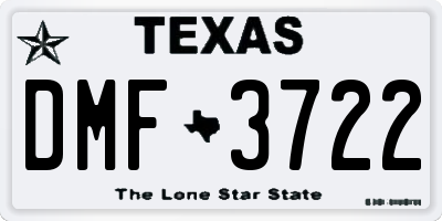 TX license plate DMF3722