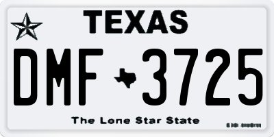 TX license plate DMF3725