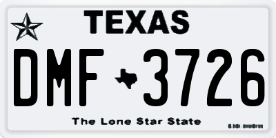 TX license plate DMF3726