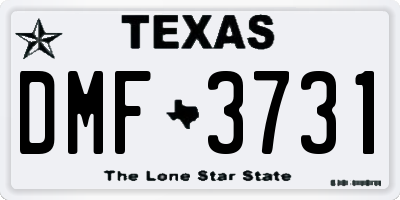 TX license plate DMF3731