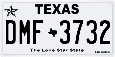 TX license plate DMF3732