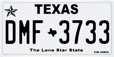 TX license plate DMF3733