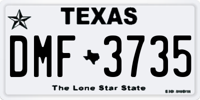 TX license plate DMF3735