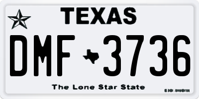 TX license plate DMF3736