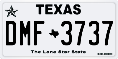 TX license plate DMF3737