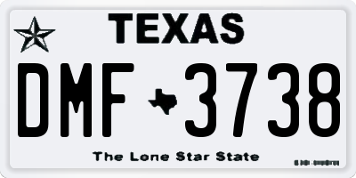 TX license plate DMF3738