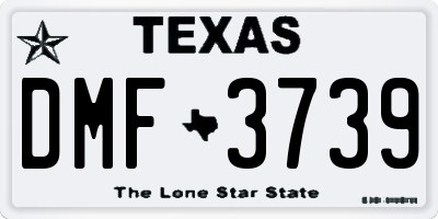 TX license plate DMF3739