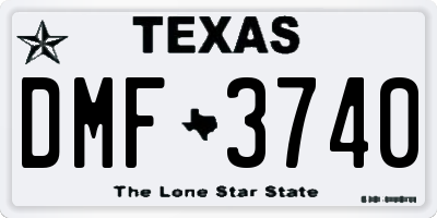 TX license plate DMF3740