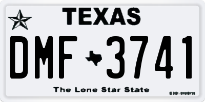 TX license plate DMF3741