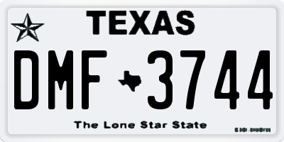 TX license plate DMF3744