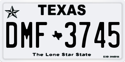 TX license plate DMF3745
