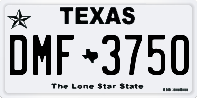 TX license plate DMF3750