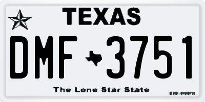 TX license plate DMF3751