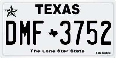TX license plate DMF3752