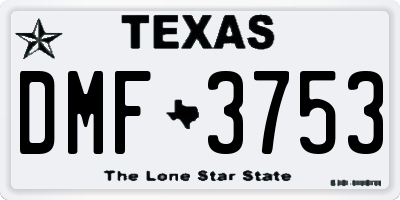TX license plate DMF3753