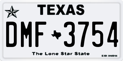 TX license plate DMF3754