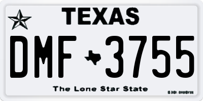 TX license plate DMF3755