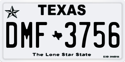 TX license plate DMF3756